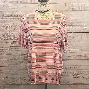 Sag Harbor stripped rayon knit top